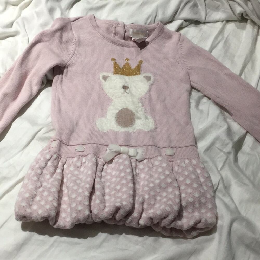 Savannah 3t pink queen bear sweater dress worn 1